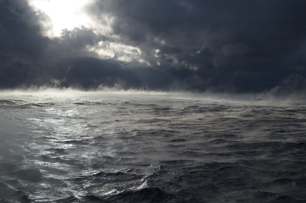Fog Rises from the Atlantic Ocean - US Navy Photo 