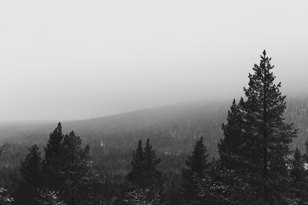 Foggy hills Levi Finland 