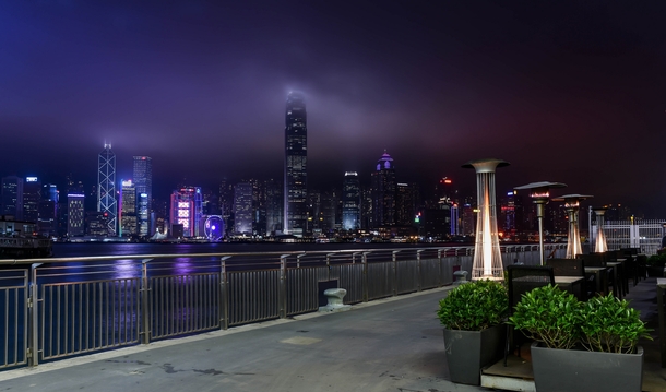 Foggy night in Hong Kong 