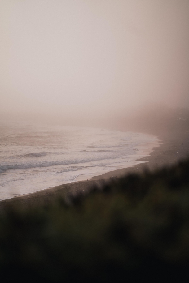 Foggy Sunset in Cambria CA 
