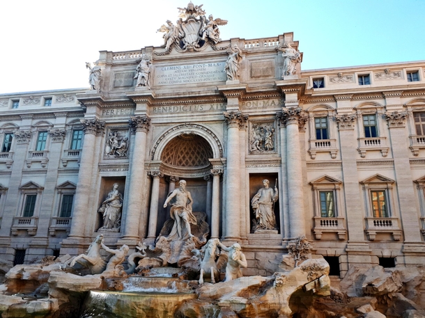 Fontana di Trevi Rome in August