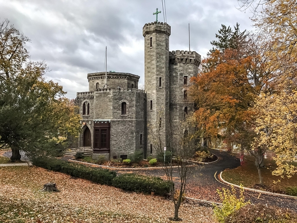 Fonthill built in  for actor Edwin Forrest in romantic Gothic Revival style overlooking the Hudson River It is now the Library of the College of Mount St Vincent Riverdale The Bronx NYC 