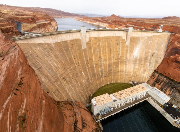 -foot Glen Canyon Dam on the Colorado River in Northern Arizona