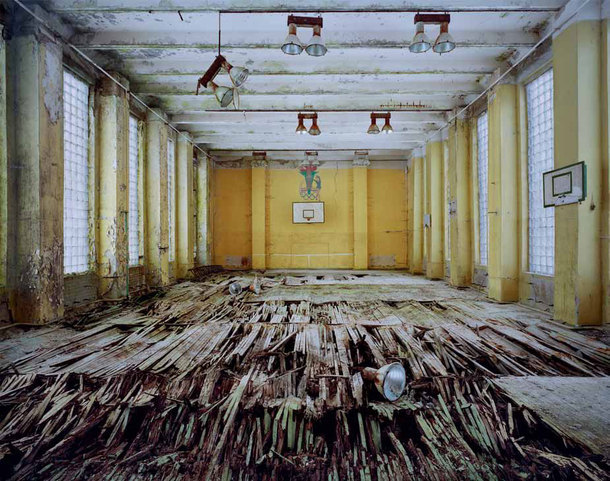 forgotten gymnasium at a US military base in Germany 