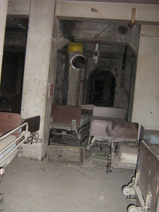 Forgotten hospital beds in an abandoned Sugar Factory in Canada 