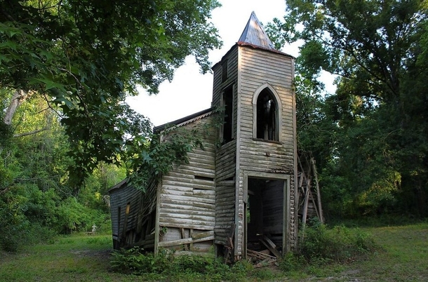 Forsaken little church originally built in  Chackbay Louisiana Photo by SalemCat 