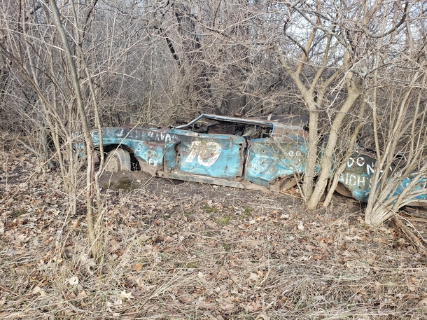 Found an old race car in the woods by my house