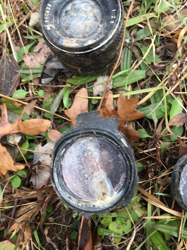 Found these super old camera lenses in a bag in the middile of a forest 