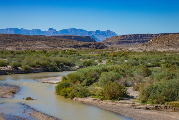 From Boquillas Mexico looking across the Rio Grande into Texas where the wall would go 