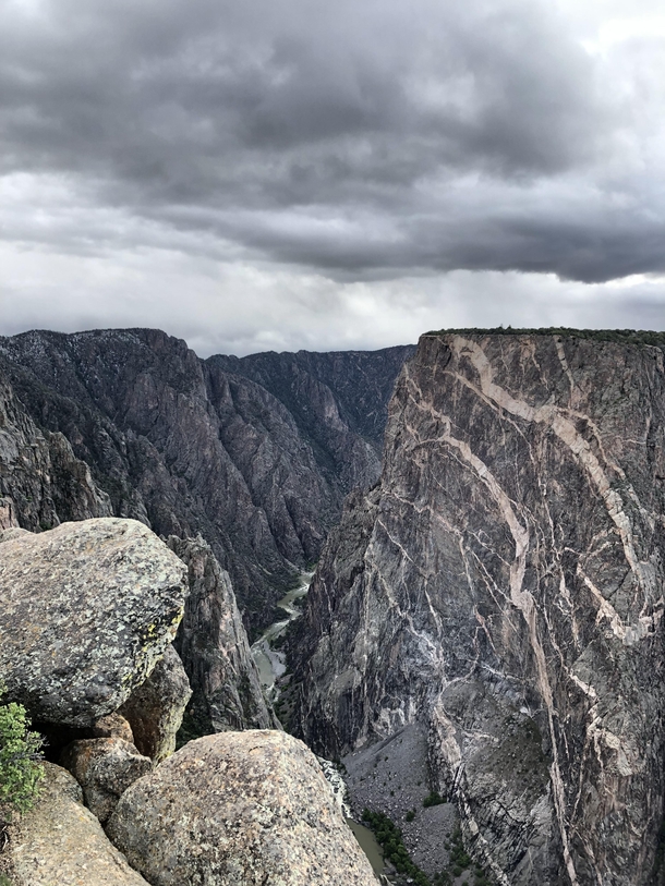 From my trip to Black Canyon last week Went from s and sunny to s and cloudysnowy in a matter of minutes Love it even more when cloudy 