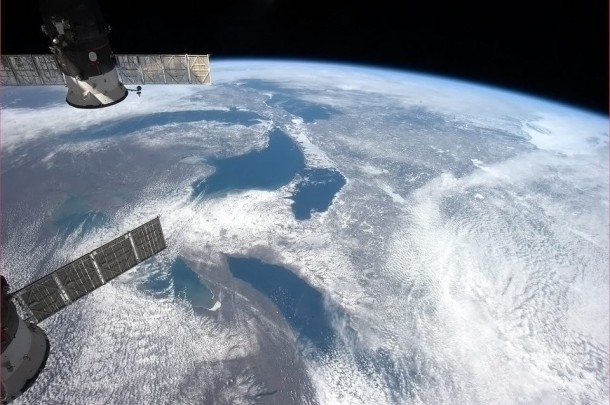 From Ontario to Superior The Great Lakes in mid-March as seen from Earth orbit by ISS astronaut Chris Hadfield 