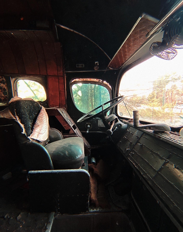 Front seat of an abandoned RV