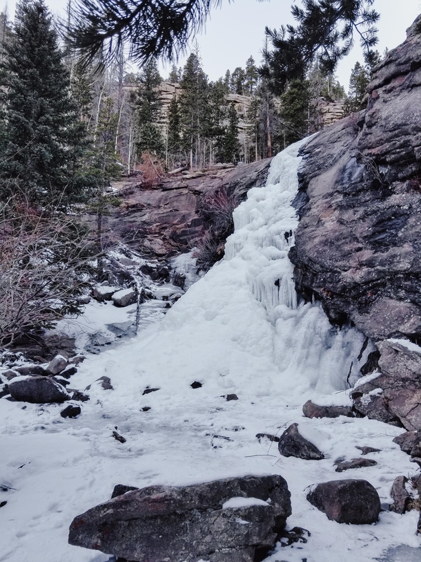 Frozen Bridal Veil Falls in Estes Park CO Photorator