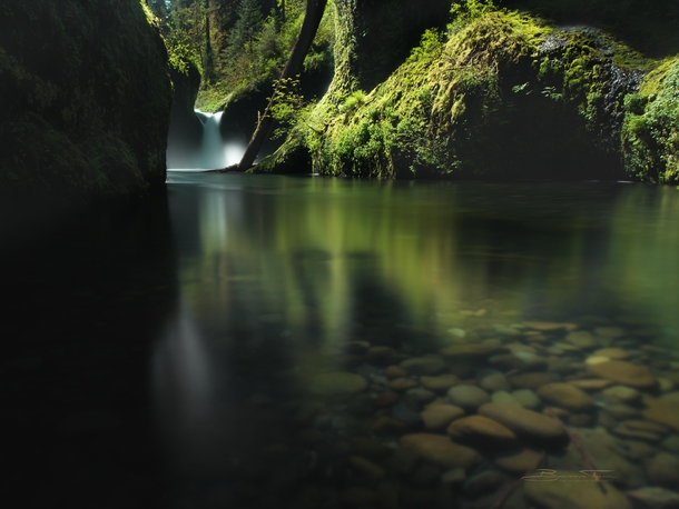 Frozen feet worth every second for this five minute exposure of Punchbowl Falls in Columbia River Gorge OR 