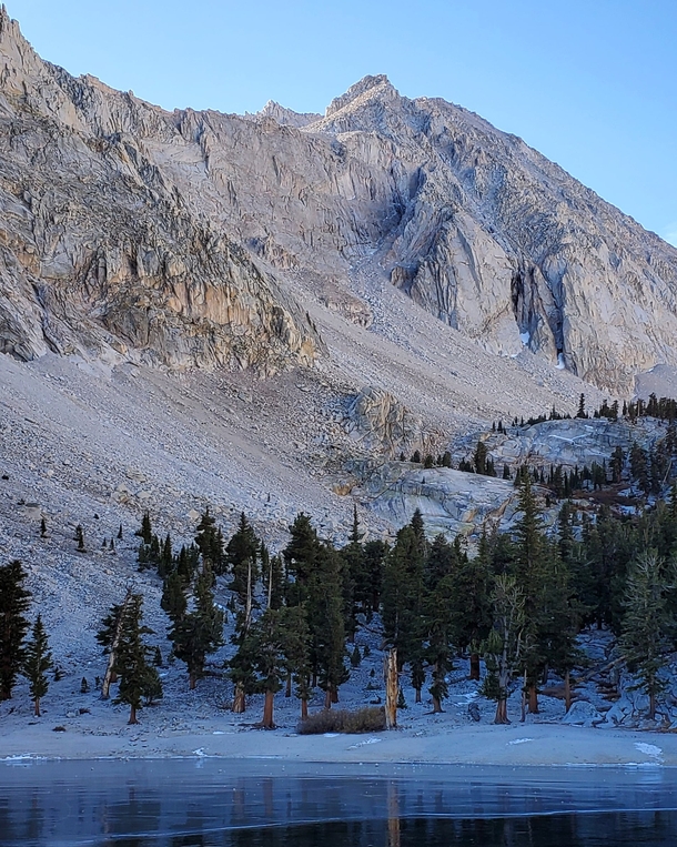 Frozen Lone Pine Lake Mount Whitney Trail CA USA  x