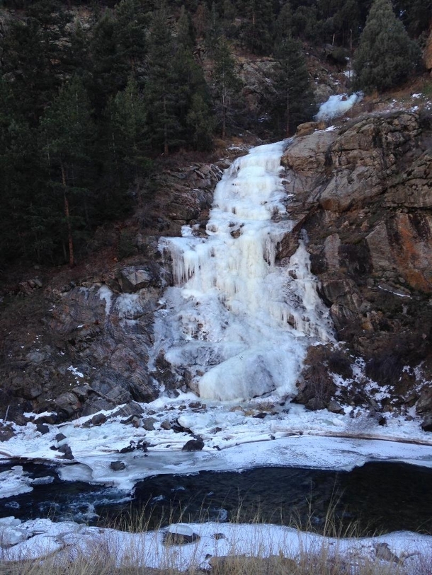 Frozen Waterfall in the foothills of Colorado 