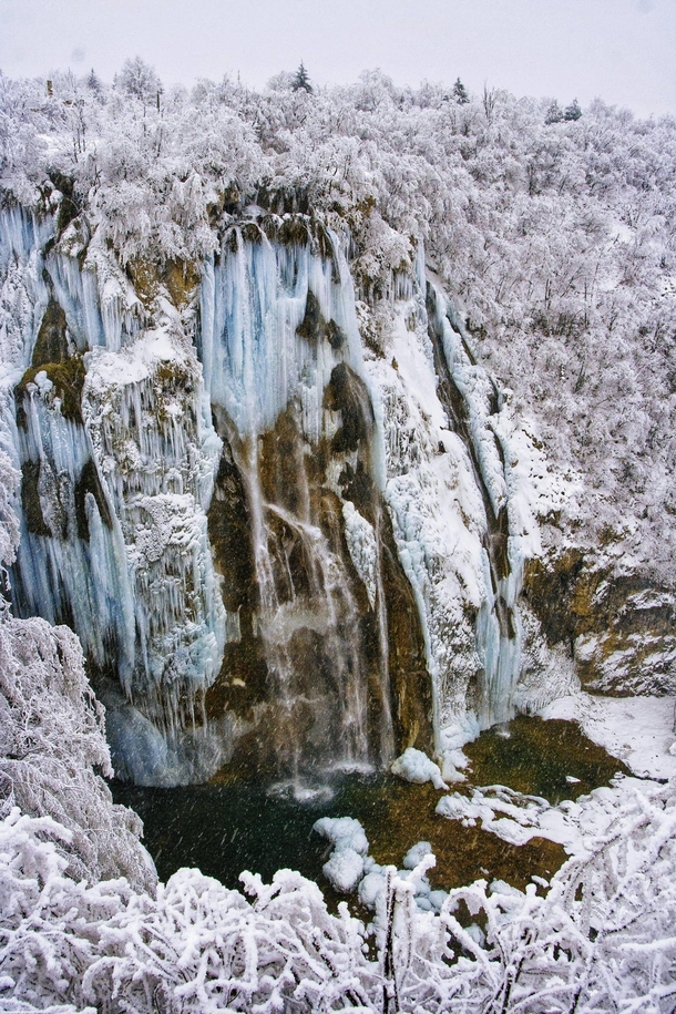 Frozen wonderland Plitvice lakes in Croatia  years ago on a new years day 