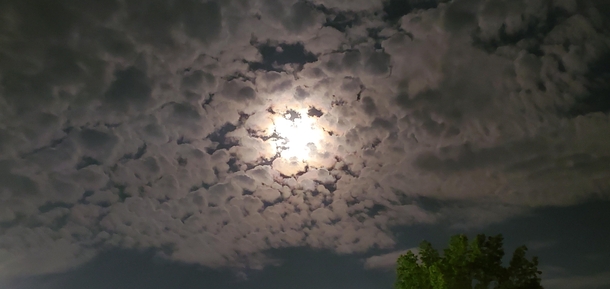 Full moon behind clouds over Ohio last night 