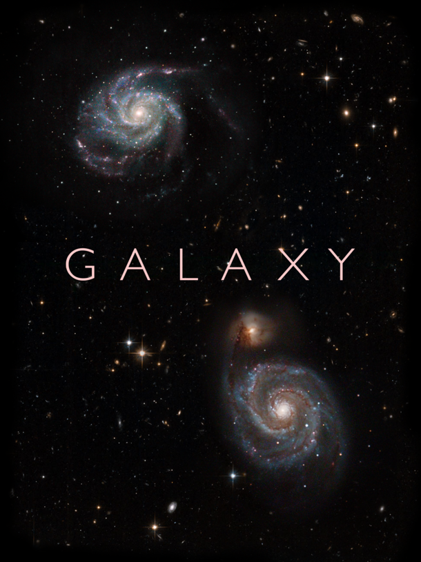GALAXY Space Art with two Deep Sky Images taken through my Telescope Composition 