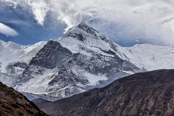 Gangapurna in the Nepalese Himalayas photographed by Florent Chevalier 