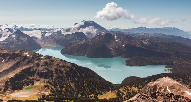 Garibaldi lake as taken from Black Tusk peak British Columbia Photo taken September  