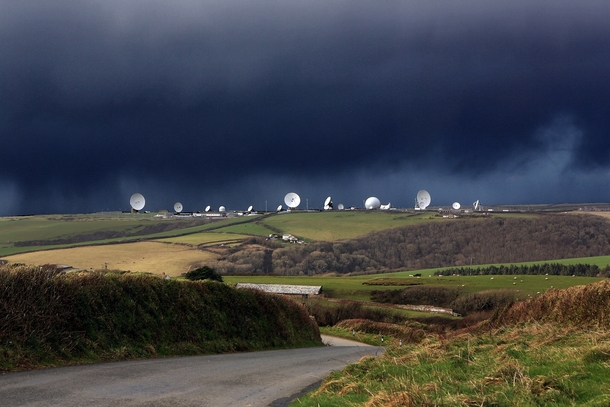 GCHQ satellite ground station in Cornwall UK 