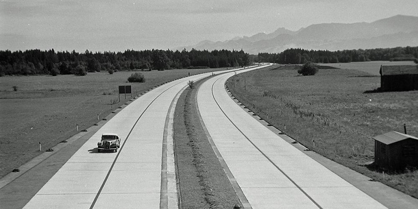 German Autobahn in  Munich-Salzburg 