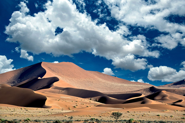 Giant sand dunes  Sossusvlei in Namibia Southern Africa 