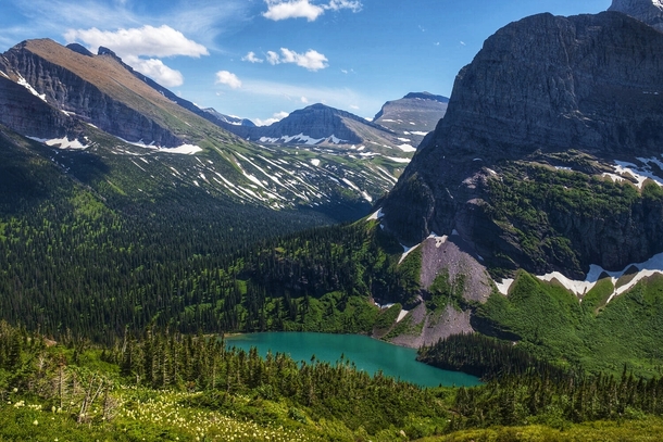 Glacier National Park Montana in the middle of summer 
