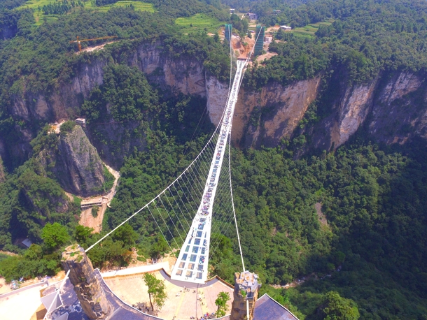 glass bridge at a gorge in zhangjiajie hunan province china  78463