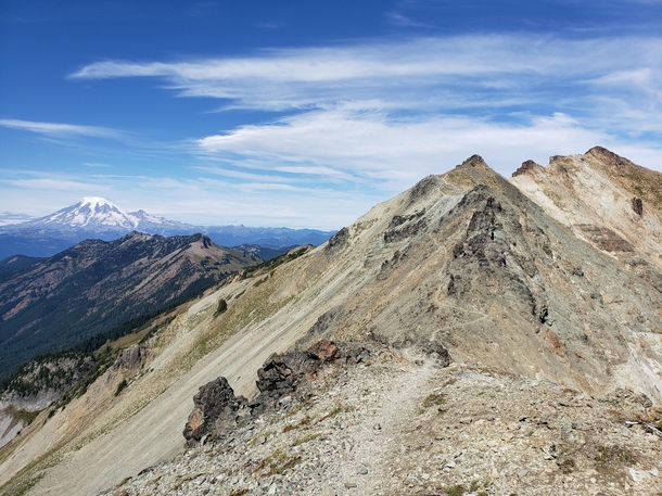 Goat Rocks Wilderness with a view of Rainier 