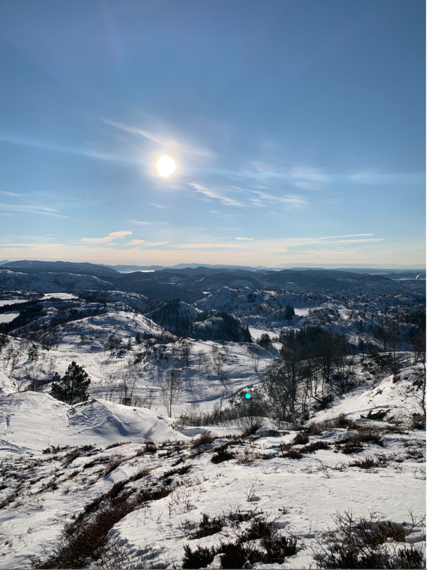 Going down Mount Ulriken the highest of the seven mountains surrounding the city of Bergen Norway no edit needed 