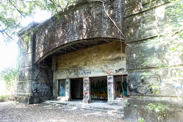 Going to the theater at the abandoned amusement park in Bali 
