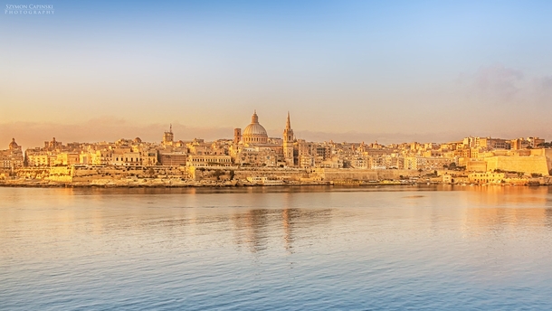 Golden city of Valletta capital of Malta 