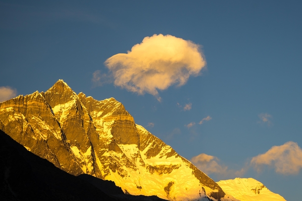 Golden mountains Himalayas January  