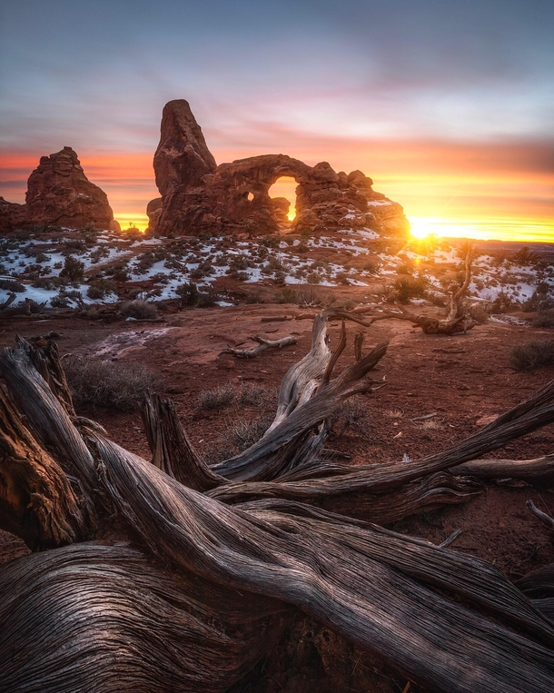 Goodnight Turret Arch - Arches National Park Utah 