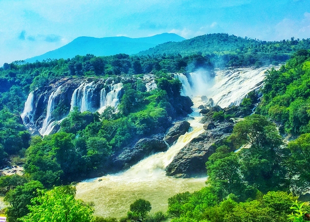 Gorgeous Shivanasamudra waterfalls near Mysore India 