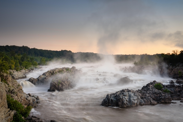 Got up at am and hiked in the dark to capture the Great Falls of The Potomac at sunrise 