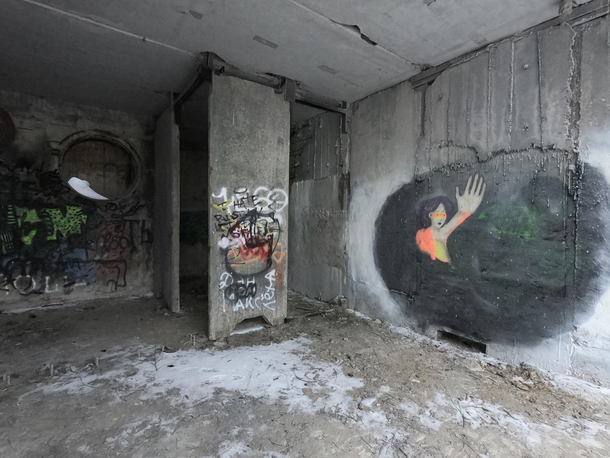 Graffiti in an abandoned bunker