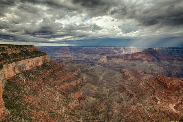 Grand Canyon under stormy weather 
