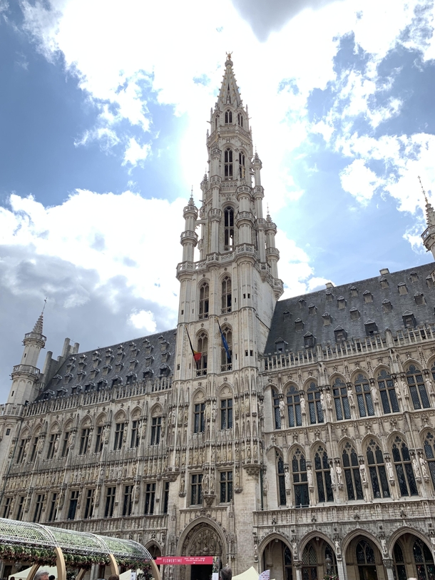 Grand-Place of Brussels Town Hall of Brussels photographed designed by Jacob van Thienen and Jan van Ruysbroek 