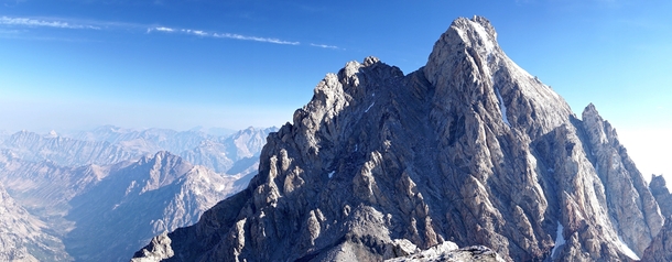 Grand Teton and Cascade Canyon from the summit of Middle Teton   