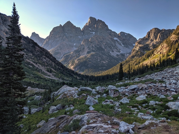 Grand Teton from the North Fork Cascade Canyon  x