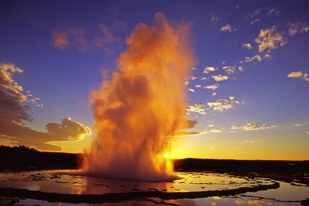 Great Fountain Geyser at Yellowstone  Photographer Unknown