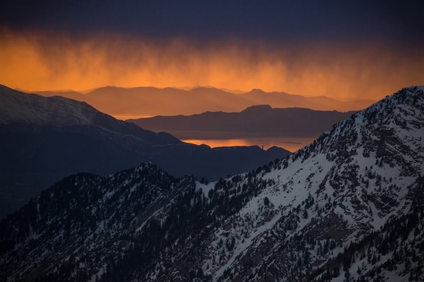 Great Salt Lake from Hidden Peak by Chris Segal 