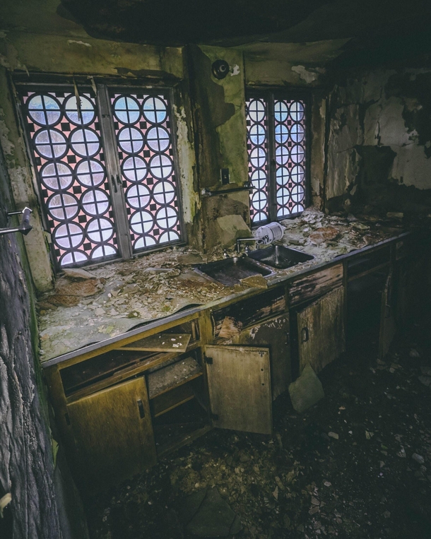 Grimy Room Inside Abandoned Chapel 