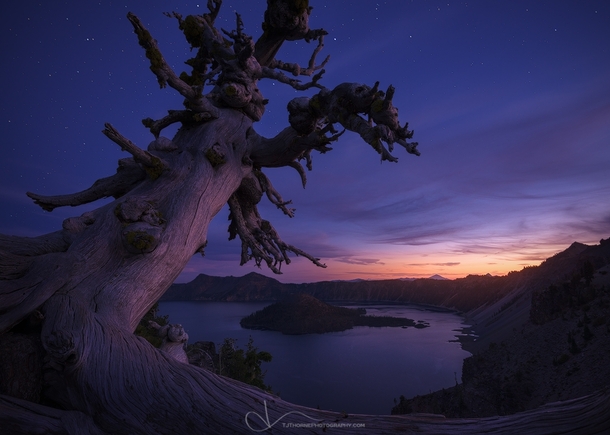 Guardian  Twilight at Crater Lake OR by TJ Thorne 