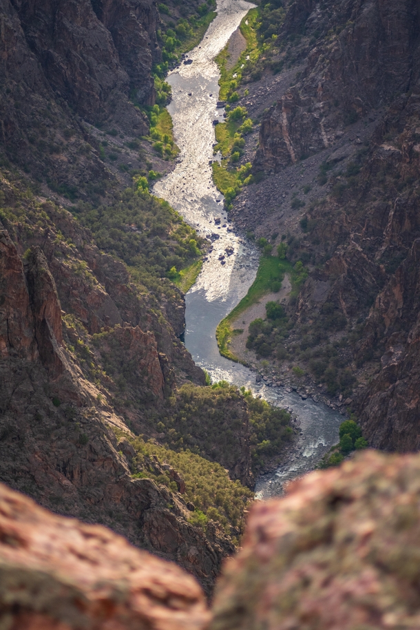 Gunnison River from Dragon Point near sunset at Black Canyon of the Gunnison NP CO 