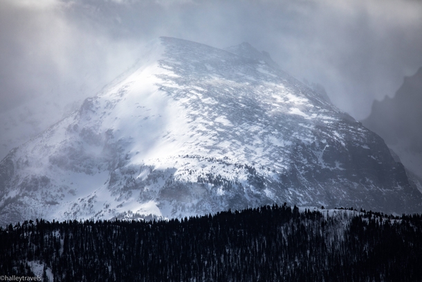 Gusting day over Stones Peak in Rocky Mountain National Park Colorado 