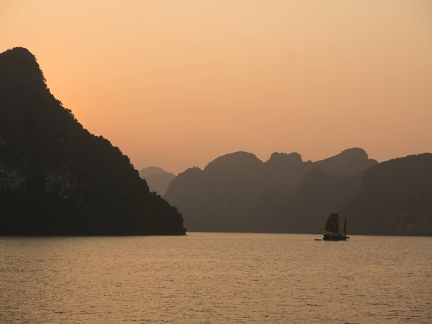 Ha Long Bay sunset Vietnam 